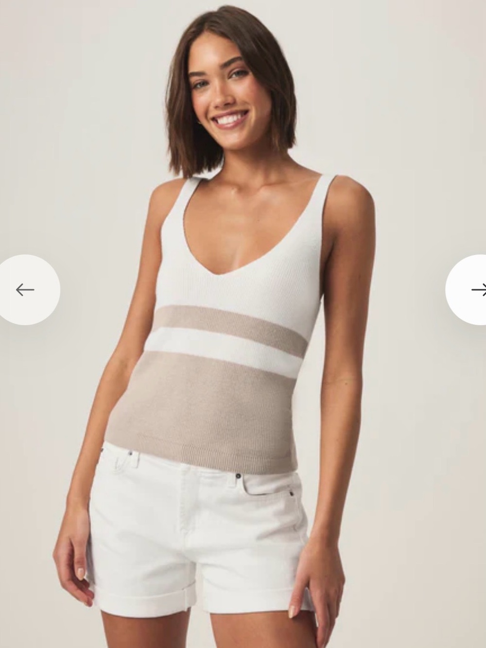 Splendid BUNDLE, NWT, Cardigan and Tank set,Beige & White Colorblock, Small - Picture 7 of 8